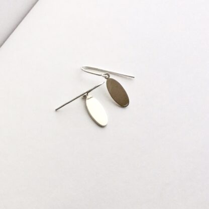 Sterling silver oval drop earrings