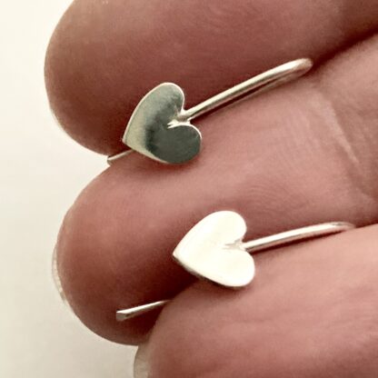 Sterling silver heart drop earrings