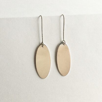 Sterling silver oval drop earrings