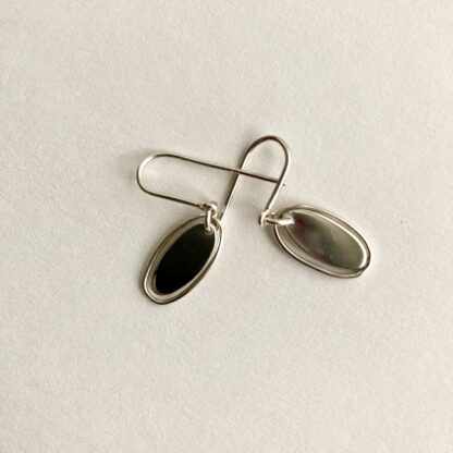 Sterling silver oval drop earrings