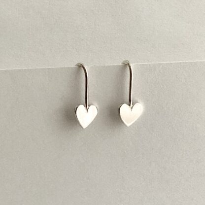 Sterling silver heart drop earrings