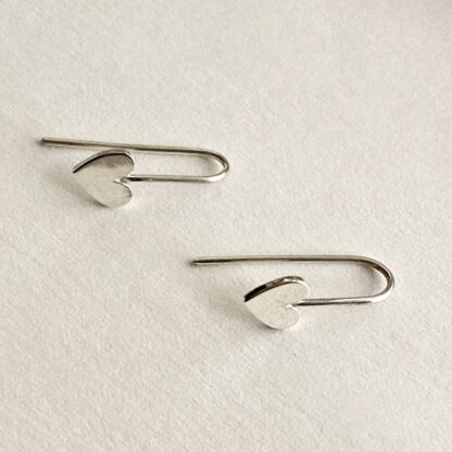 Sterling silver heart drop earrings