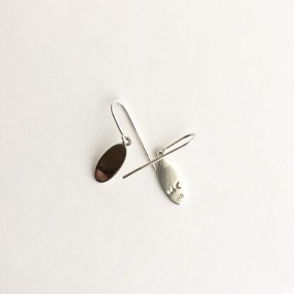 Sterling silver oval drop earrings