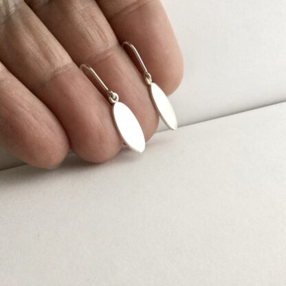 Sterling silver oval drop earrings
