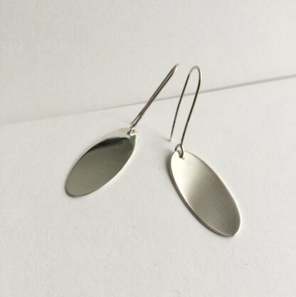 Sterling silver oval drop earrings