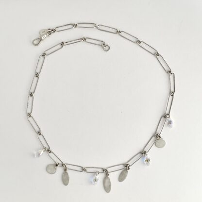 ‘Hello Petal’ sterling silver crystal charm pendant necklace - Image 3
