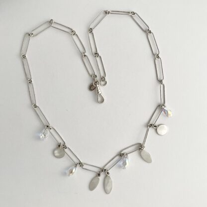 ‘Hello Petal’ sterling silver crystal charm pendant necklace - Image 2