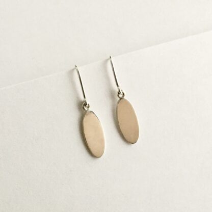 Sterling silver oval drop earrings