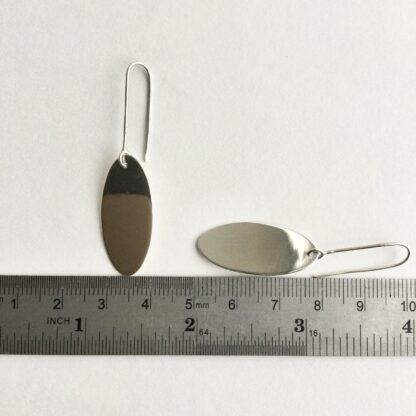 Sterling silver oval drop earrings