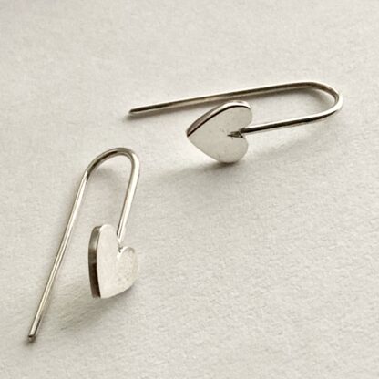 Sterling silver heart drop earrings