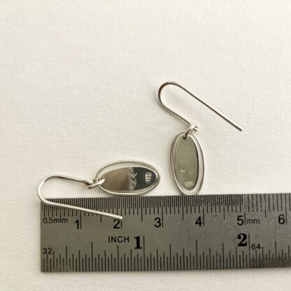 Sterling silver oval drop earrings