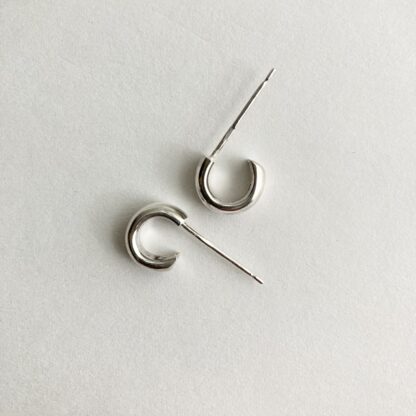 Sterling silver small chunky hoops