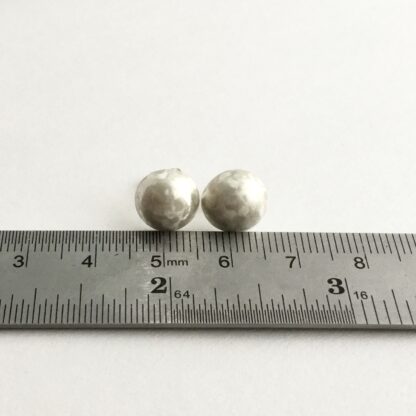 ‘In Black’ sterling silver matt finished dome stud earrings