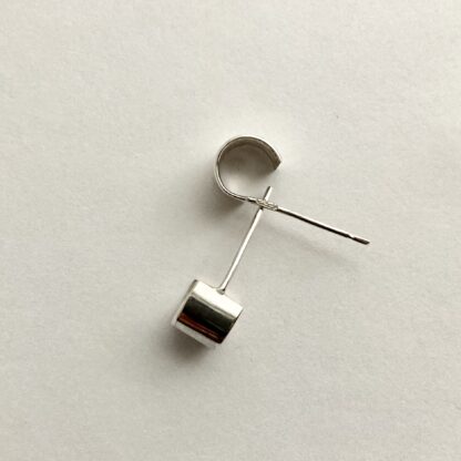 Sterling silver small wide hoop earrings
