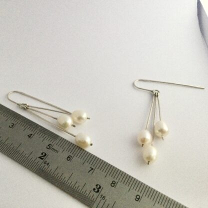 Freshwater pearl & sterling silver drop earrings