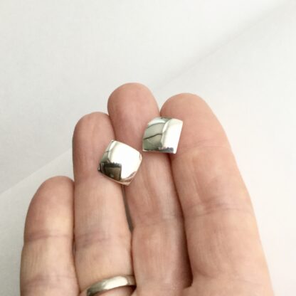 Sterling silver square stud earrings