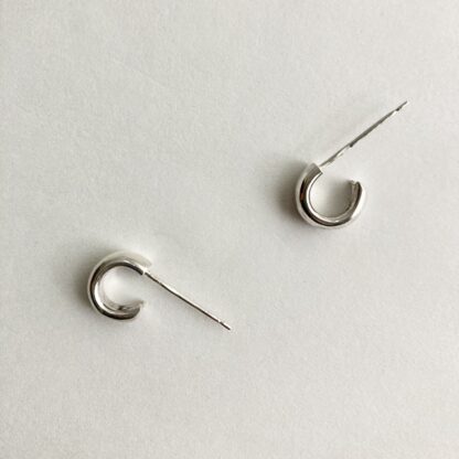 Sterling silver small chunky hoops
