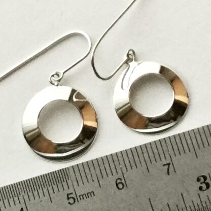 Sterling silver doughnut shaped earrings