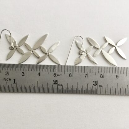 Flower spray sterling silver drop earrings