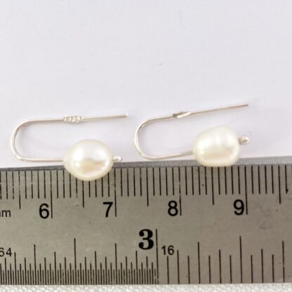 Freshwater pearl & sterling silver drop earrings