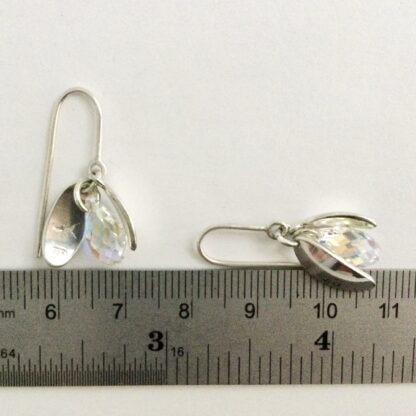 Sterling silver Swarovski charm drop earrings
