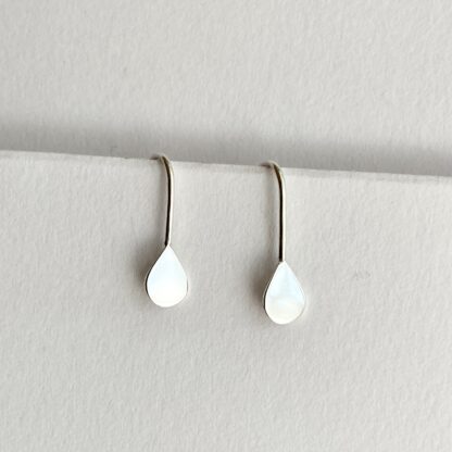 Tear drop sterling silver drop earrings