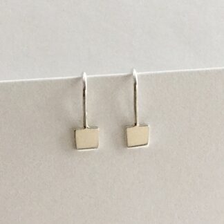 Square sterling silver drop earrings