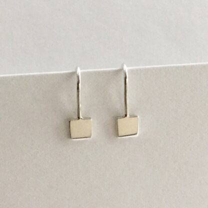 Square sterling silver drop earrings