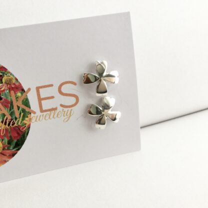 Sterling silver flower stud earrings