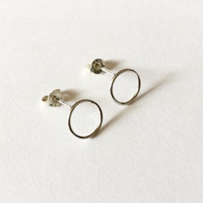 Sterling silver circular stud earrings