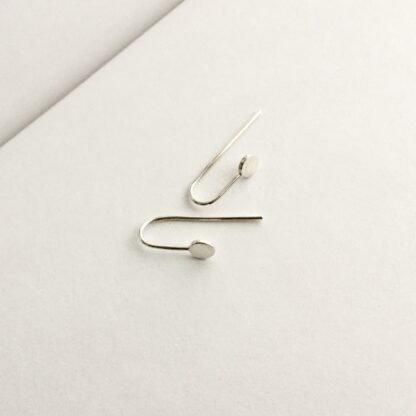 Circle sterling silver drop earrings