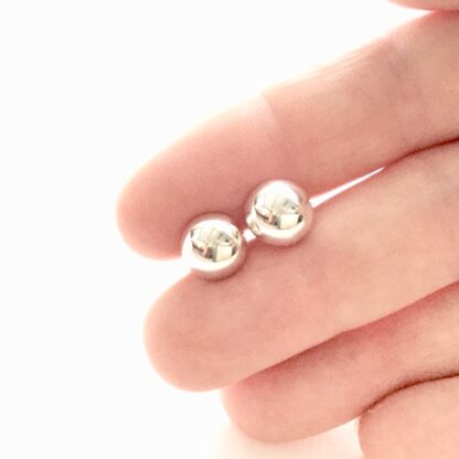 Sterling silver dome stud earrings