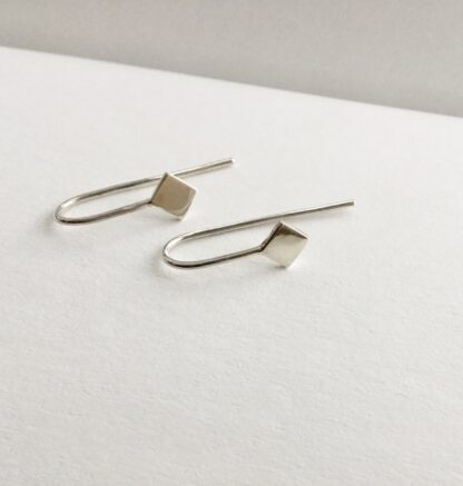 Diamond sterling silver drop earrings