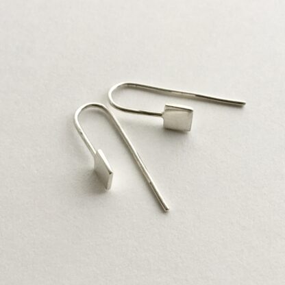 Square sterling silver drop earrings