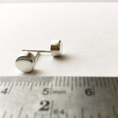 Sterling silver button stud earrings