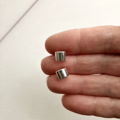 Sterling silver small wide hoop earrings