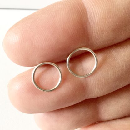 Sterling silver circular stud earrings