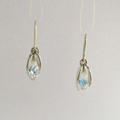 Sterling silver Swarovski charm drop earrings