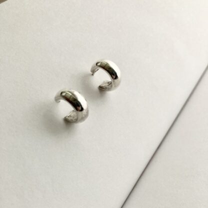 Sterling silver small chunky hoops