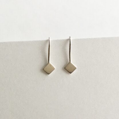 Diamond sterling silver drop earrings