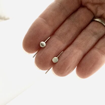Circle sterling silver drop earrings