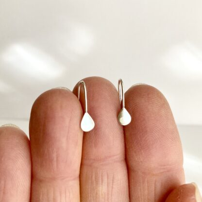 Tear drop sterling silver drop earrings