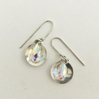 Sterling silver Swarovski charm drop earrings