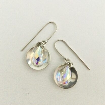 Sterling silver Swarovski charm drop earrings