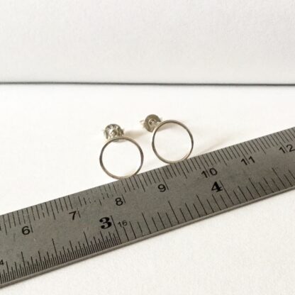 Sterling silver circular stud earrings