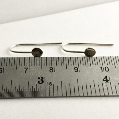 Circle sterling silver drop earrings