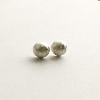 ‘In Black’ sterling silver matt finished dome stud earrings
