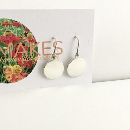 Sterling silver disk drop earrings
