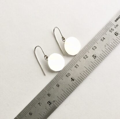 Sterling silver disk drop earrings