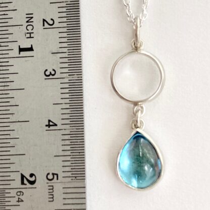 Silver and tear drop topaz necklace